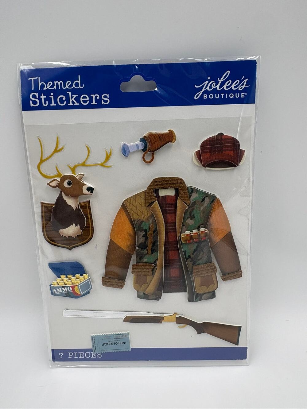Jolee's Boutique Hunting Stickers 7pc Deer Rifle Camo Hunter 3D Scrapbook New